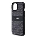 iPhone 15 DKNY Repeat Pattern Tonal Stripe Suojakuori - Musta