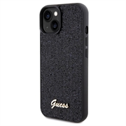 iPhone 15 Guess Disco Metal Script Logo Kotelo - Musta