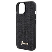 iPhone 15 Guess Disco Metal Script Logo Kotelo - Musta