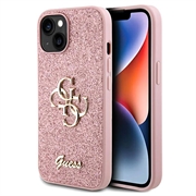 iPhone 15 Guess Fixed Glitter 4G Metal Logo Kotelo