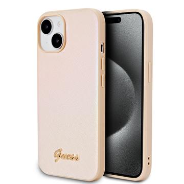 iPhone 15 Guess Iridescent Metal Script Hybrid Kotelo