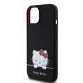 iPhone 15 Hello Kitty Daydreaming Nestemäinen Silikoni Suojakuori - Musta