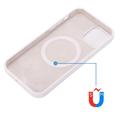 iPhone 15 Nestemäinen Silikoni Suojakuori - MagSafe-yhteensopiva - Valkoinen