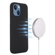 iPhone 15 Nestemäinen Silikoni Suojakuori - MagSafe-yhteensopiva - Musta