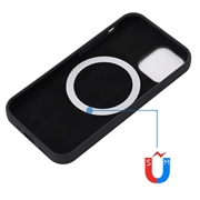 iPhone 15 Nestemäinen Silikoni Suojakuori - MagSafe-yhteensopiva - Musta