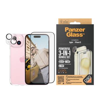 iPhone 15 PanzerGlass 3-in-1 Suojaussetti - Kirkas