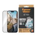 iPhone 15 PanzerGlass Matrix D3O UWF -suojakalvo ja AlignerKit - Musta reuna