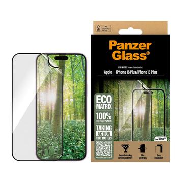 iPhone 15 Plus/16 Plus PanzerGlass Eco Matrix Ultra-Wide Fit -näytönsuoja - musta reuna