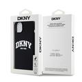 iPhone 15 Plus DKNY Liquid Silicone Arch Logo kotelo - MagSafe yhteensopiva - musta