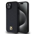 iPhone 15 Plus DKNY Repeat Pattern Stack Logo Suojakuori - MagSafe-yhteensopiva - Musta