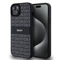 iPhone 15 Plus DKNY Repeat Pattern Tonal Stripe Suojakuori - Musta