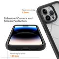 iPhone 15 Pro 360 Suojaussarja Kotelo - Musta / Selkeä
