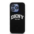 iPhone 15 Pro DKNY Liquid Silicone Arch Logo kotelo - MagSafe yhteensopiva - musta