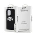 iPhone 15 Pro DKNY Liquid Silicone Arch Logo kotelo - MagSafe yhteensopiva - musta