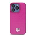 iPhone 15 Pro DKNY Repeat Pattern Stack Logo Suojakuori - MagSafe-yhteensopiva - vaaleanpunainen