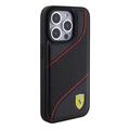 iPhone 15 Pro Ferrari Rei\'itetty Viisto Viiva Kotelo - Musta