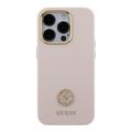 iPhone 15 Pro Guess 4G Rhinestone Metal Logo neste silikoni asia