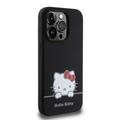 iPhone 15 Pro Hello Kitty Daydreaming Nestemäinen Silikoni Suojakuori - Musta