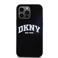 iPhone 15 Pro Max DKNY Liquid Silicone Arch Logo kotelo - MagSafe yhteensopiva - musta