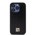 iPhone 15 Pro Max DKNY Repeat Pattern Stack Logo Suojakuori - MagSafe-yhteensopiva - Musta