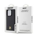 iPhone 15 Pro Max DKNY Repeat Pattern Stack Logo Suojakuori - MagSafe-yhteensopiva - Musta