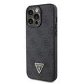 iPhone 15 Pro Max Guess 4G Strass kolmio metalli logo tapauksessa - musta