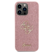 iPhone 15 Pro Max Guess Fixed Glitter 4G Metal Logo Kotelo - Pinkki