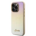 iPhone 15 Pro Max Guess Iridescent Metal Script Hybrid Kotelo - Kultainen