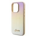 iPhone 15 Pro Max Guess Iridescent Metal Script Hybrid Kotelo - Kultainen