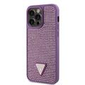 iPhone 15 Pro Max Guess Rhinestones Triangle Metal Logo Kotelo - Violetti