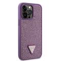 iPhone 15 Pro Max Guess Rhinestones Triangle Metal Logo Kotelo - Violetti