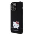 iPhone 15 Pro Max Hello Kitty Daydreaming Nestemäinen Silikoni Suojakuori - Musta