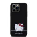 iPhone 15 Pro Max Hello Kitty Daydreaming Nestemäinen Silikoni Suojakuori - Musta