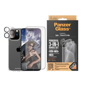 iPhone 15 Pro Max PanzerGlass 3-in-1 Suojaussetti - Kirkas