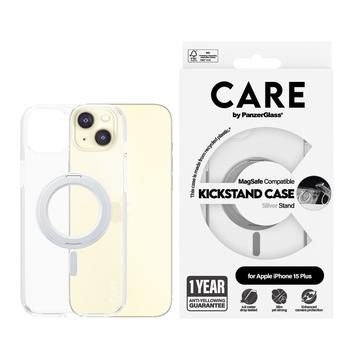 iPhone 15 Pro Max PanzerGlass Kickstand Care Kotelo - MagSafe-yhteensopiva - hopea