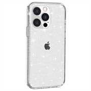 iPhone 15 Pro Max Stylish Glitter Series Hybridikotelo - Valkoinen