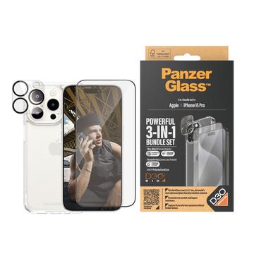 iPhone 15 Pro PanzerGlass 3-in-1 Suojaussetti - Kirkas