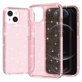 iPhone 15 Stylish Glitter Series Hybridikotelo - Pinkki