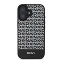 iPhone 16 DKNY Repeat Pattern Bottom Stripe Kotelo - MagSafe yhteensopiva - Musta