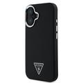 iPhone 16 Guess Grained Triangle Logo Kotelo - MagSafe-yhteensopiva - Musta