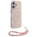 iPhone 16 Guess IML Flowers Allover Electro Kotelo Pearl Hihna - MagSafe yhteensopiva