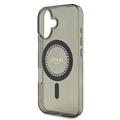 iPhone 16 Guess IML Rhinestones kotelo - MagSafe yhteensopiva - musta