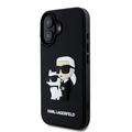 iPhone 16 Karl Lagerfeld 3D Rubber Karl & Choupette NFT Kotelo - Musta