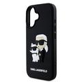 iPhone 16 Karl Lagerfeld 3D Rubber Karl & Choupette NFT Kotelo - Musta