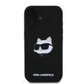 iPhone 16 Karl Lagerfeld Choupette Head MagSafe Nestemäinen silikonikotelo - musta