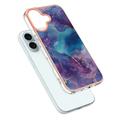 iPhone 16 Marmorikuvio Galvanoitu TPU-Suojakotelo - Violetti