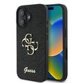 iPhone 16 Plus Guess Fixed Glitter 4G Metal Logo Kotelo - Musta