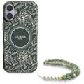 iPhone 16 Plus Guess IML Flowers Allover Electro Kotelo Pearl Hihna - MagSafe yhteensopiva