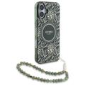 iPhone 16 Plus Guess IML Flowers Allover Electro Kotelo Pearl Hihna - MagSafe yhteensopiva