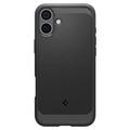 iPhone 16 Plus Spigen Rugged Armor Mag TPU-Kotelo - Musta